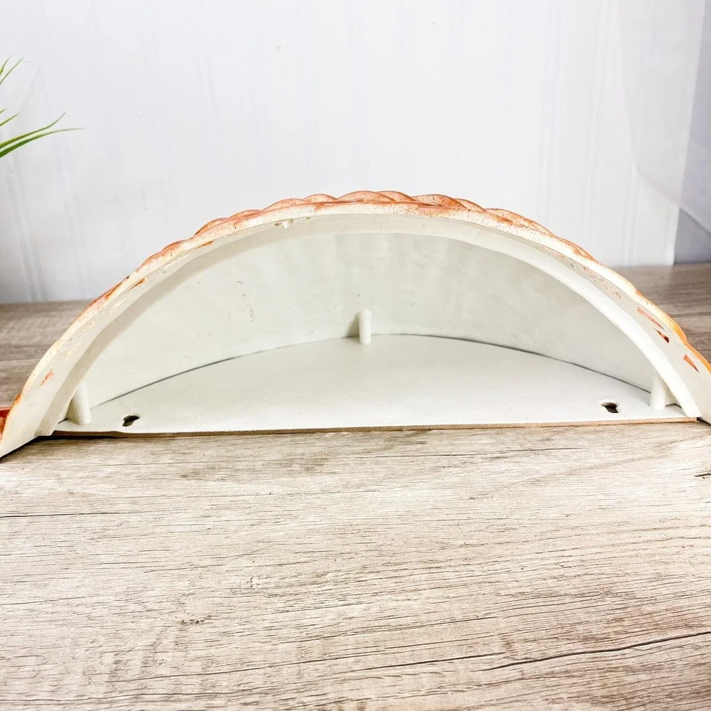 Vintage Faux Wicker Shelf: MCM Wall Basket‎ Shelf